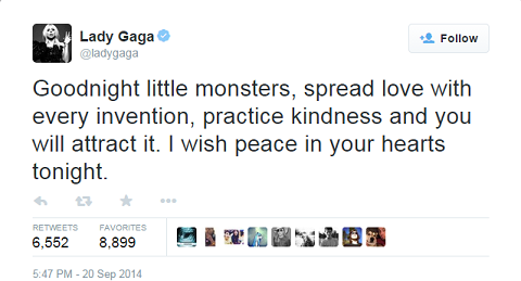 gaga tweet