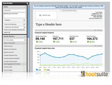 Detaylı sosyal medya raporlaması için Hoot Suite kullanışlı bir araç