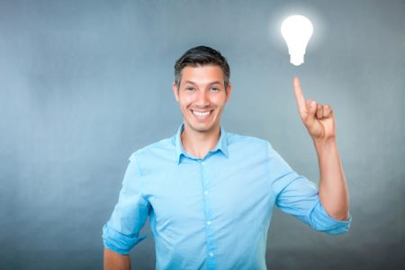 man having great business ideas